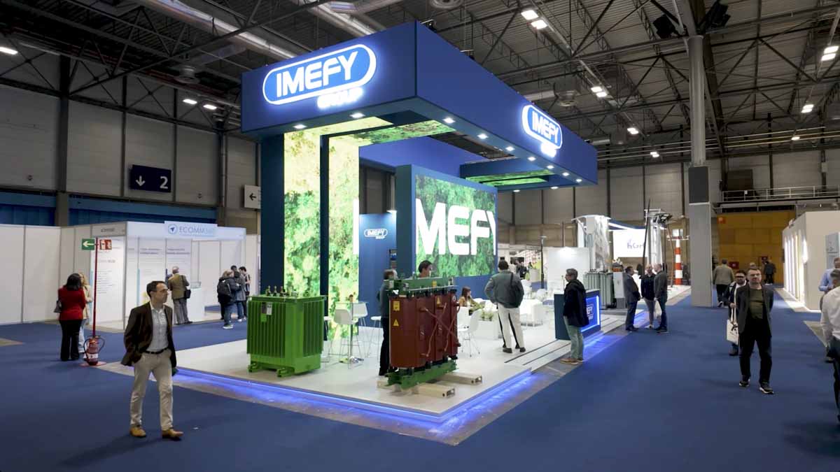 Construcción y diseño del stand de la feria Matelec para el cliente Imefy