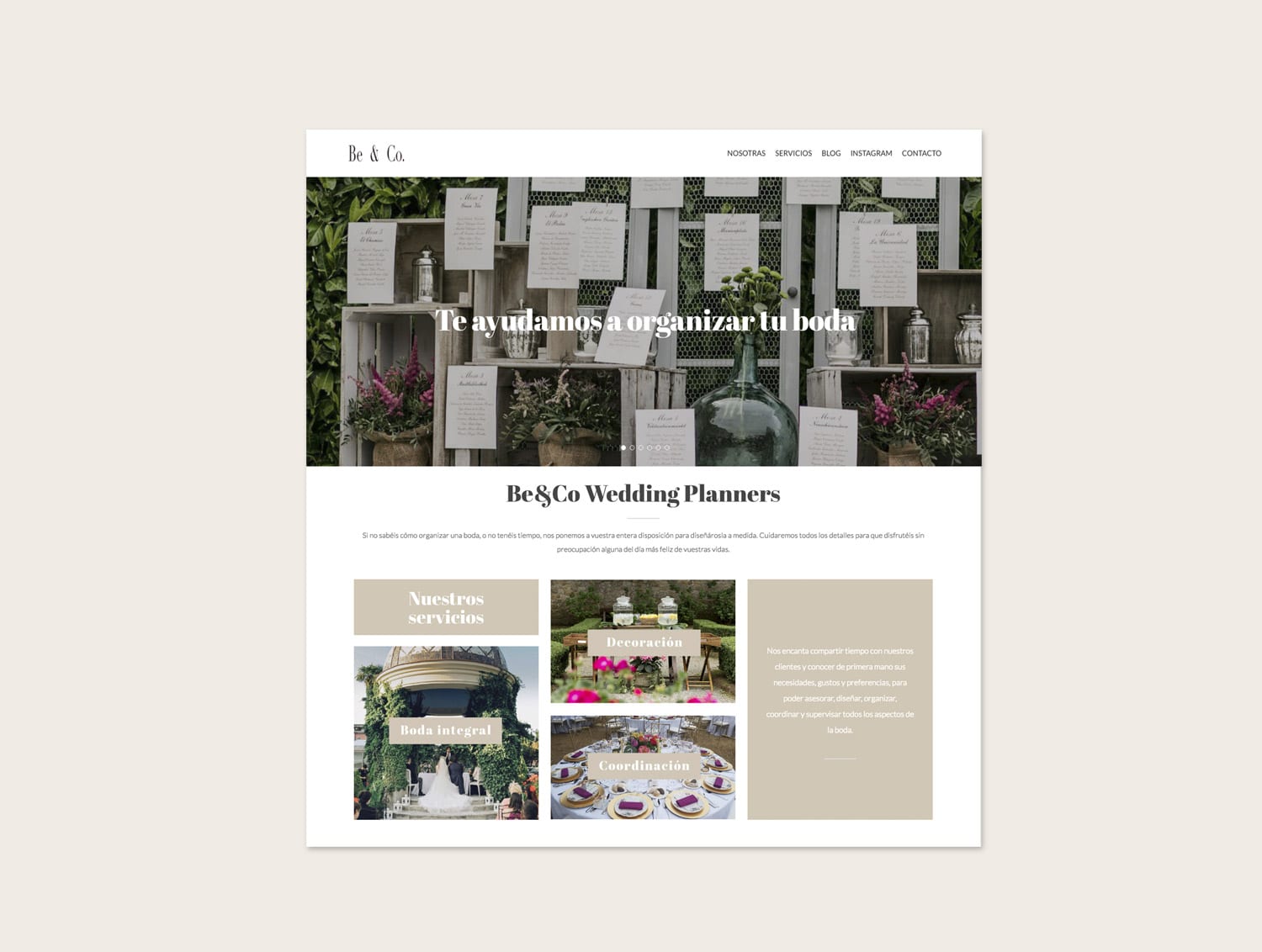 diseño web wedding planners