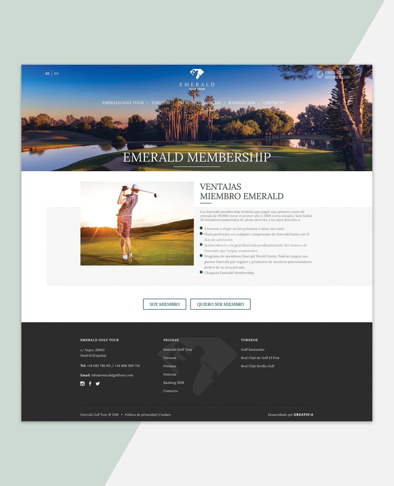 Diseño web de golf