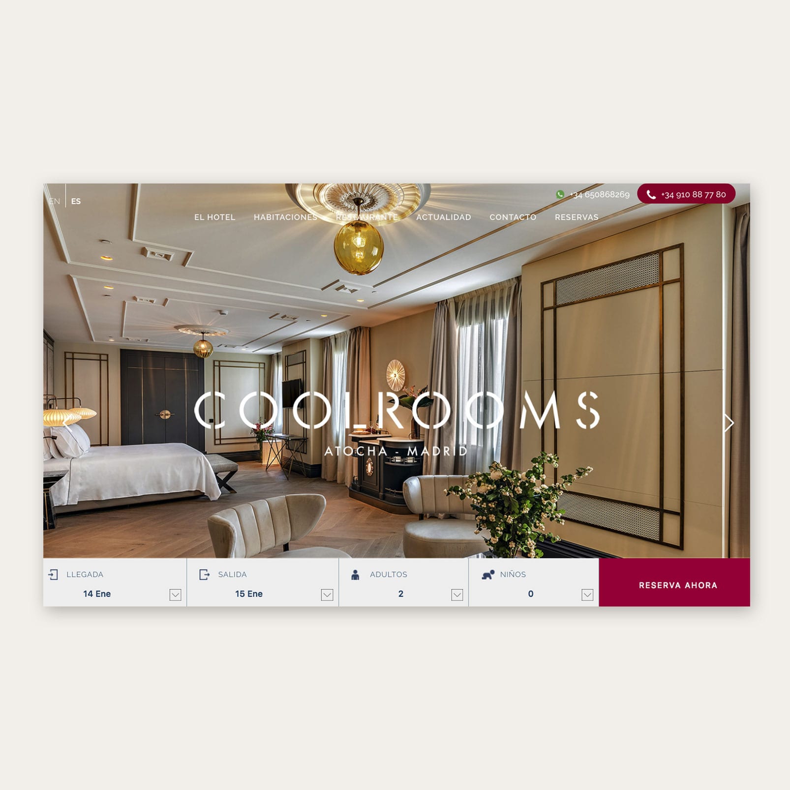 web design hotel CoolRooms Atocha
